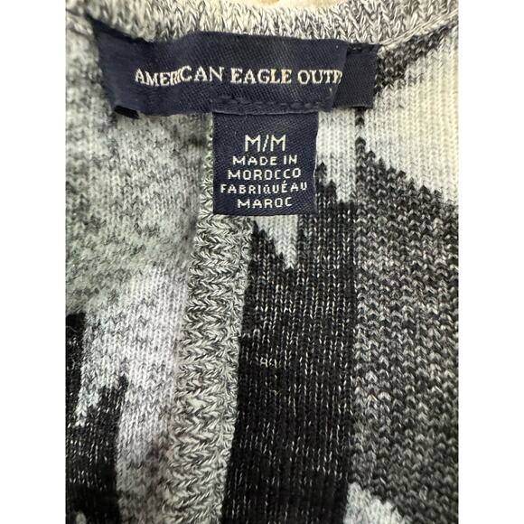 American Eagle Wrap Shawl Top Black Gray Western Aztec Rodeo Festival Med - Picture 4 of 7